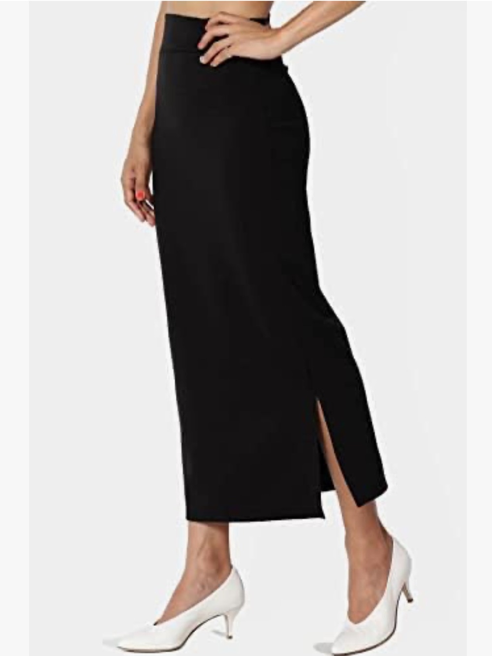 TheMogan Side Slit High Waist Ponte Knit Mid-Calf Pencil Skirt sz XXL
